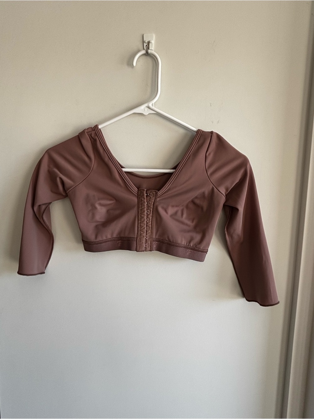 Fashion Nova Mauve Front Hook Crop Hoodie